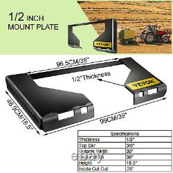 1/2 Quick Tach Attachment Mount Plate Universal Receiver Skid steer