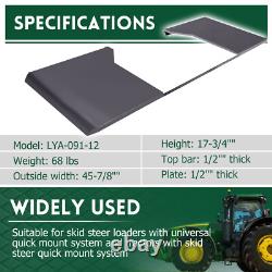 1/2 Skid Steer Mount Plate Adapter Loader Quick Tach Attachment For Bobcat