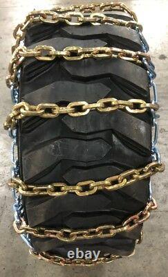 (1) Heavy Duty Skid Steer Tire Chain 12x16.5 12-16.5 8mm Square Link Bobcat