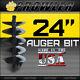 24 Auger Bit With Round Collar For Skid Steer Loaders 4' Length 24 Inch