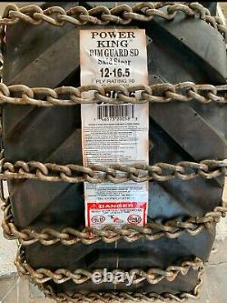 2 New USA 12-16.5nhs 2 Link Spaced Snow Ice Mud Tire Chains Skid Steer Tractor