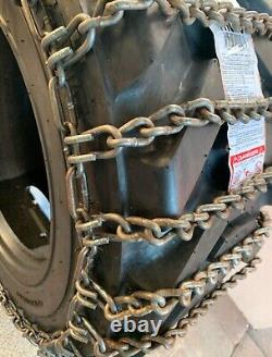 2 New USA 12-16.5nhs 2 Link Spaced Snow Ice Mud Tire Chains Skid Steer Tractor