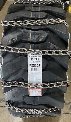 2 New USA 15-19.5nhs Snow Ice Mud Tire Chains Skid Steer Tractor