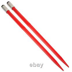 2pcs 49 Square Hay Bale Spear 3000lbs Capacity 1 3/4 Wide Skidsteer Spike Fork
