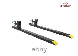 2pcs Clamp on Pallet Forks Tractor Chain Loader Skid Steer Heavy Duty