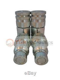 2pk 3/4 SAE Thread Skid Steer Hydraulic Quick Coupler