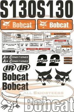 30pcs Bobcat S130 Out Side Decal Sticker Kit New Style Skid Steer Loader Number