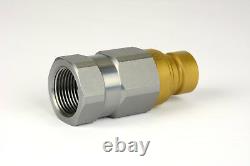 3/4 NPT Pair Hydraulic Flat Face Quick Coupler Skid Steer Bobcat ISO 16028