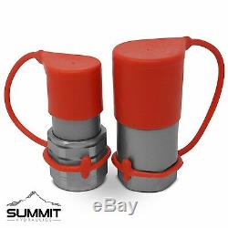 3/4 SAE Flat Face Hydraulic Quick Connect Coupler Coupling Skid Steer 2 Sets