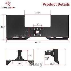 3/8 Mount Plate With2 Detachable Hitch Receiver Skid Steer Load Attachment Steel