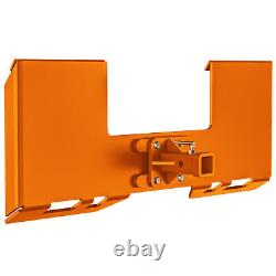 3/8 Thick Skid Steer Mount Plate Quick Attach With 2 Removable Hitch Orange US