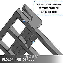 48 Clamp Debris Forks Tractor Skid Steer Loader Bucket Pallet Forks Heavy Steel