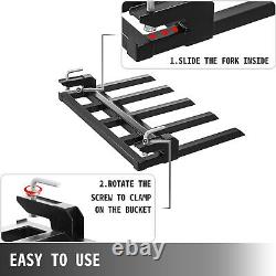 48 Clamp Debris Forks Tractor Skid Steer Loader Bucket Pallet Forks Heavy Steel