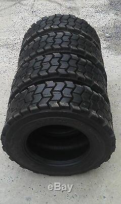 4 10X16.5 Skid Steer Tires 10-16.5 10 ply rating-HEAVY DUTY, non directional