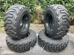 4-HD 12-16.5 SKS-8 Skid Steer Tires/Rims, Case, New Holland Gray-12X16.5-14 PLY
