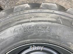4-HD 12-16.5 SKS-8 Skid Steer Tires/Rims, Case, New Holland Gray-12X16.5-14 PLY