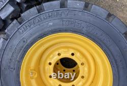 4-Heavy Duty 10-16.5 SKS-7 Skid Steer Tires/Rims/Wheels for New Holland-12PLY