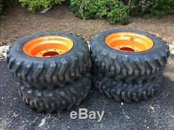 4 NEW 10-16.5 Skid Steer Tires/wheels/rims for Bobcat & others- Camso sks332