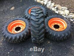 4 NEW 10-16.5 Skid Steer Tires/wheels/rims for Bobcat & others- Camso sks332