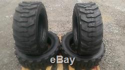 4 NEW 10-16.5 Skid Steer Tires with Rimguard -10X16.5 10 PLY-for Bobcat & others