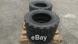 4 NEW 10-16.5 Skid Steer Tires with Rimguard -10X16.5 10 PLY-for Bobcat & others
