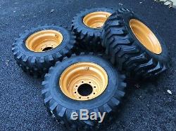 4 NEW 12-16.5 Camso sks332 Skid Steer Tires & Rims for Case 1845C & others