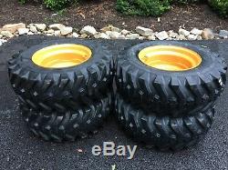 4 NEW 12-16.5 Skid Steer Tires/wheels/Rims for Case 1845C & others 12X16.5