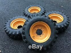 4 NEW 12-16.5 Skid Steer Tires/wheels/Rims for Case 1845C & others 12X16.5