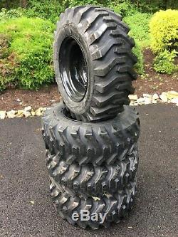 4 NEW Camso 12-16.5 Skid Steer Tires/wheels/Rims for John Deere & more- black