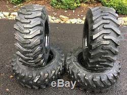 4 NEW Camso 12-16.5 Skid Steer Tires/wheels/Rims for John Deere & more- black