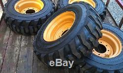 4 NEW Deestone 12X16.5 Skid Steer Tires & Rims for Case XT & 400 series-12-16.5