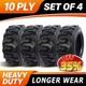 4 Pack 10-16.5 Skid Steer Tires 10 Ply Heavy Duty Loader Tire For Bobcat 10x16.5
