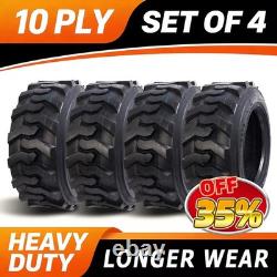 4 Pack 10-16.5 Skid Steer Tires 10 Ply Heavy Duty Loader Tire For Bobcat 10x16.5
