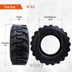 4 Pack 10-16.5 Skid Steer Tires 10 Ply Heavy Duty Loader Tire For Bobcat 10x16.5