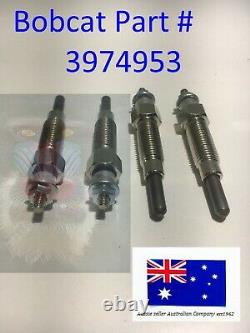 4 x Glow Plug 3974953 For Bobcat 643 645 743 1600 with Kubota Engine D1402 V1702