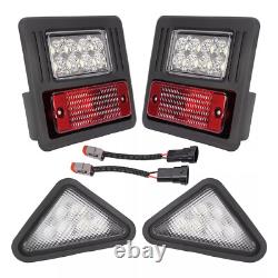 4x LED Headlight Tail Exterior Light Kit For Bobcat Skid Steer Loader Plastic