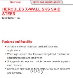 5.70 12 New Hercules R-4 Xtra-Wall 4 Ply Tire Skid Steer 5.70-12 5.70x12 ATD