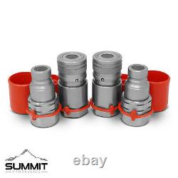 5/8 SAE -10 Skid Steer Flat Face Hydraulic Quick Connect Coupler Coupling 2 Set