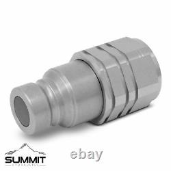 5/8 SAE -10 Skid Steer Flat Face Hydraulic Quick Connect Coupler Coupling 2 Set