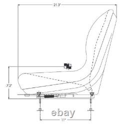 7805CO New Skid Steer Gray Seat with Slide Tracks Fits NH LS120 LS125 +