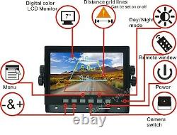 7 Wired Digital Rear View Backup Reverse Camera System For Tractor, Skid Steer