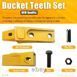 8 Set Skid Steer Bucket Bolt-On Shanks, Teeth, & Pins Assembly 6737322Y