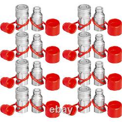 8 Sets 1/2 NPT Skid Steer Flat Face Hydraulic Quick Connect Couplers for Bobcat