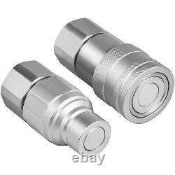 8 Sets 1/2 NPT Skid Steer Flat Face Hydraulic Quick Connect Couplers for Bobcat
