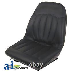 A-6669135 Black Vinyl Seat with Slide Tracks for Bobcat Skid-Steer Loaders