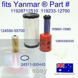 Air Cleaner Engine Oil Fuel Filter Sevice Kit fits Yanmar SV001 SV08-1 SV08-1A