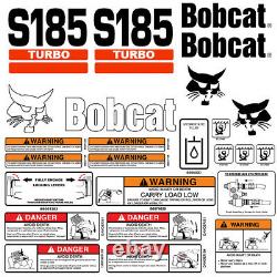 Bobcat S185 TURBO Skid Steer Set Vinyl Decal Sticker WITH WARNING 25 PC SET