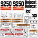 Bobcat S250 Turbo Skid Steer Set Vinyl Decal Sticker 25 Pc Set + Free Applicator