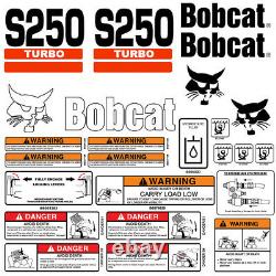 Bobcat S250 TURBO Skid Steer Set Vinyl Decal Sticker 25 PC SET + FREE APPLICATOR