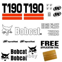 Bobcat T190 Skid Steer Set Vinyl Decal Sticker 20 PC SET + FREE DECAL APPLICATOR